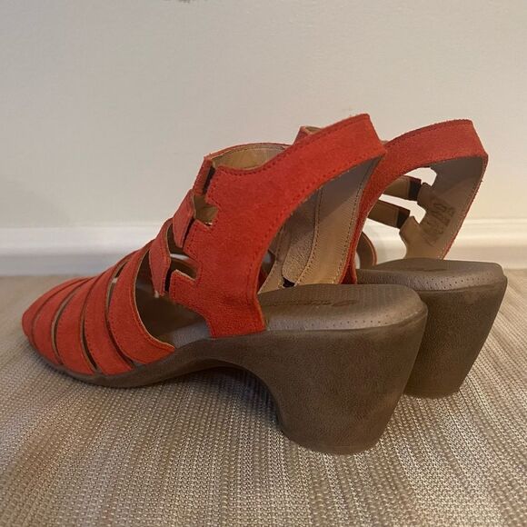 Eric Michael Red/Orange Suede Lara Strappy Sandal Made in Portugal Sz 41EU 9.5US - Picture 11 of 16